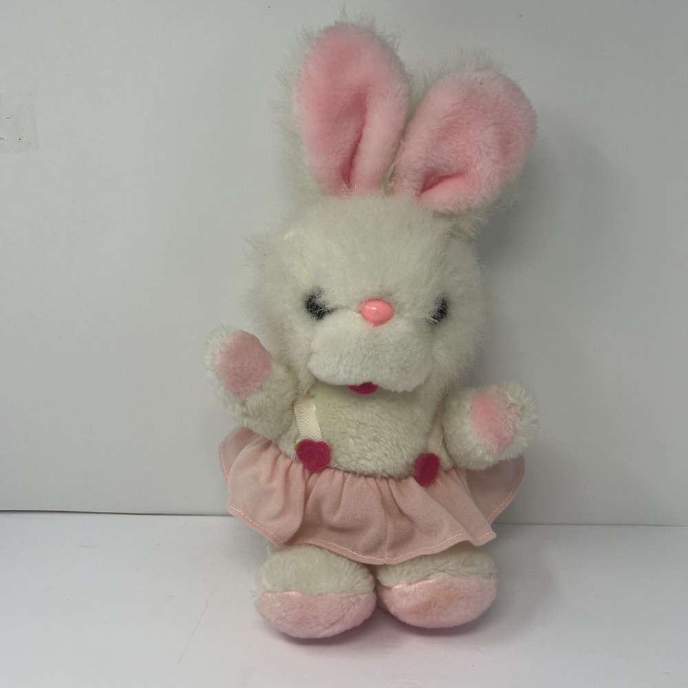Vintage Dan Dee Bunny Plush‎ Dressy Betty Easter Rabbit Pink & White